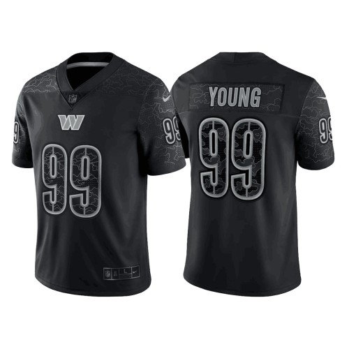 Men's Washington Commanders #99 Chase Young Black Reflective Limited Stitched Football Jersey
